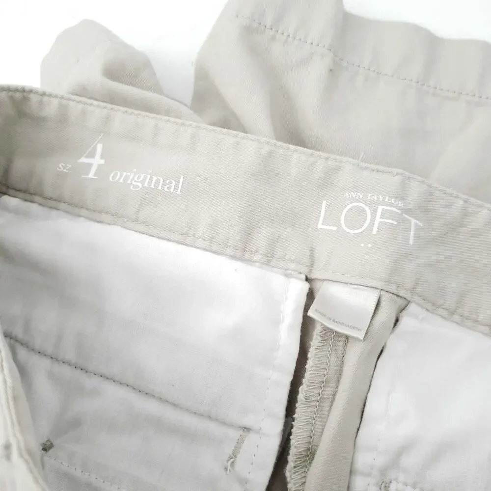 Ann Taylor Loft Fact. Original Shorts Tan Sz 4, 100% Cotton Summer Shorts Beige